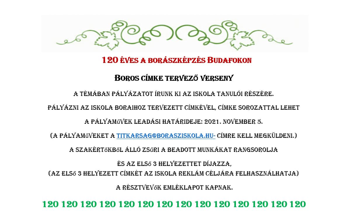 Boros címke tervező verseny
